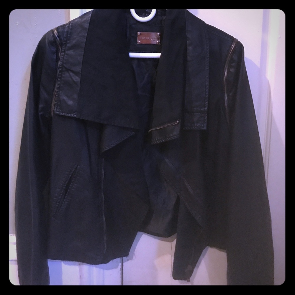 Black Moto Jacket -Vegan Leather