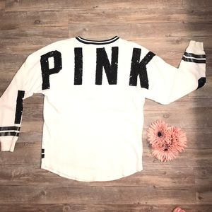 PINK Sequin Long-sleeve Sweater