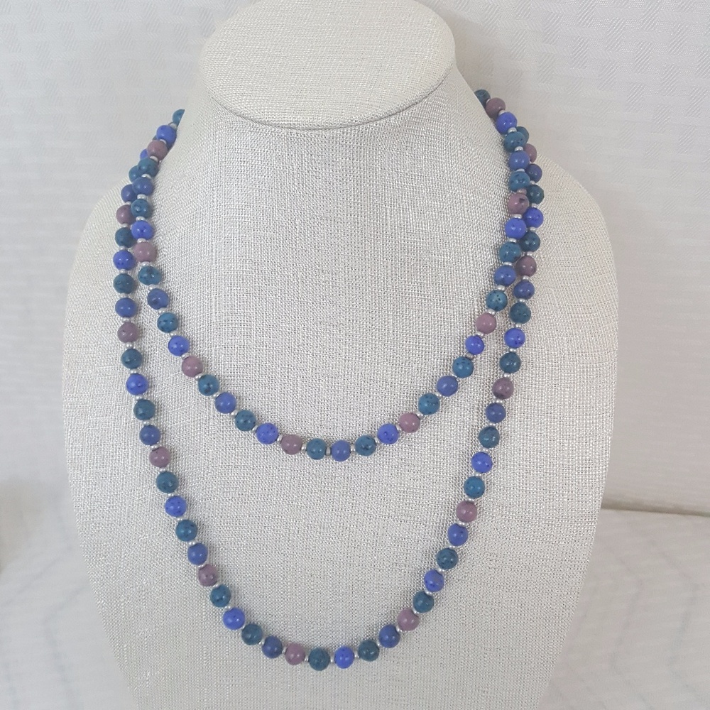 Two separate matching stone bead necklaces
