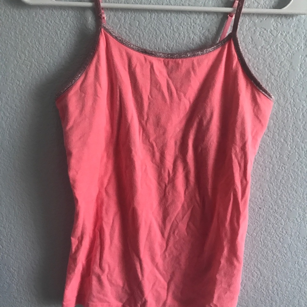 SO girls pink tank top with satin trim