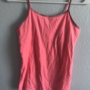 SO girls pink tank top with satin trim