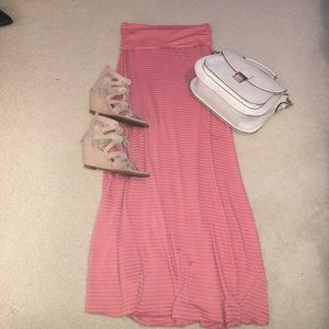 Coral maxi skirt