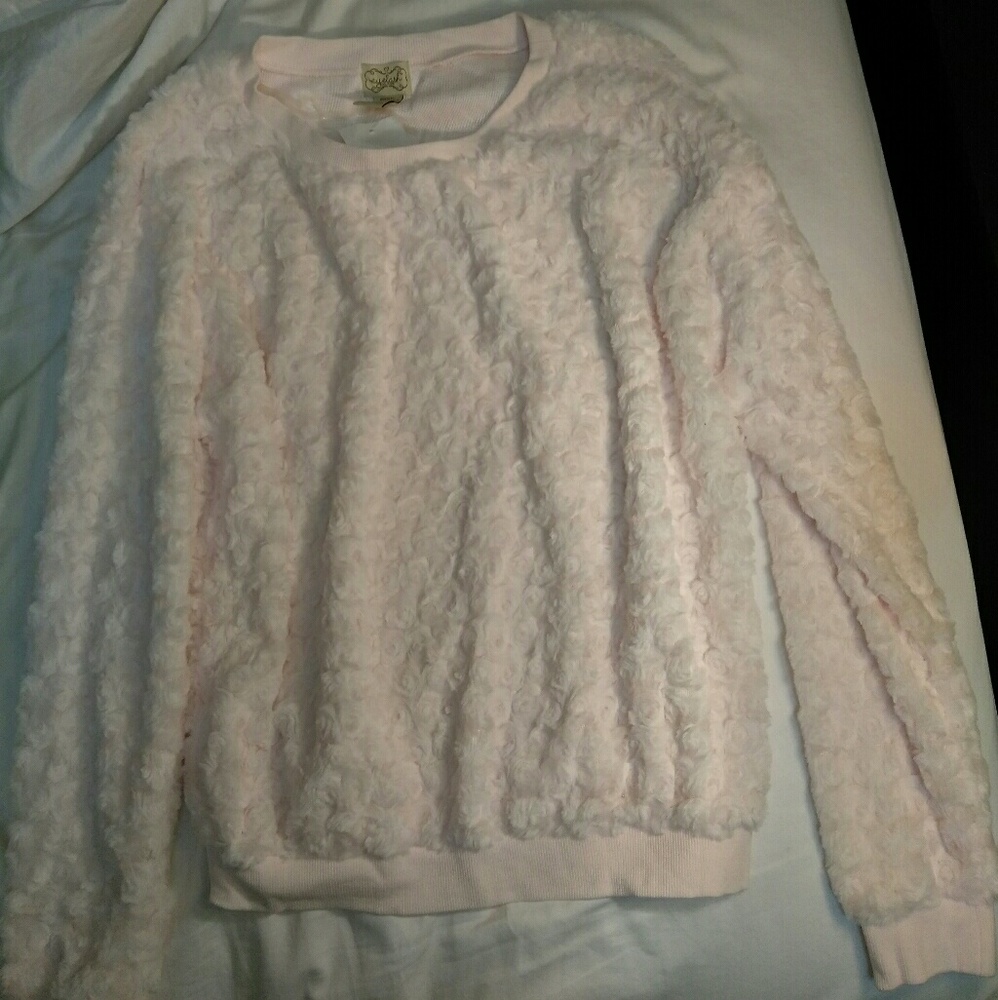 Blush pink flower sweater