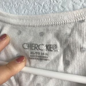 CHEROKEE girls black and white polka dot tank top