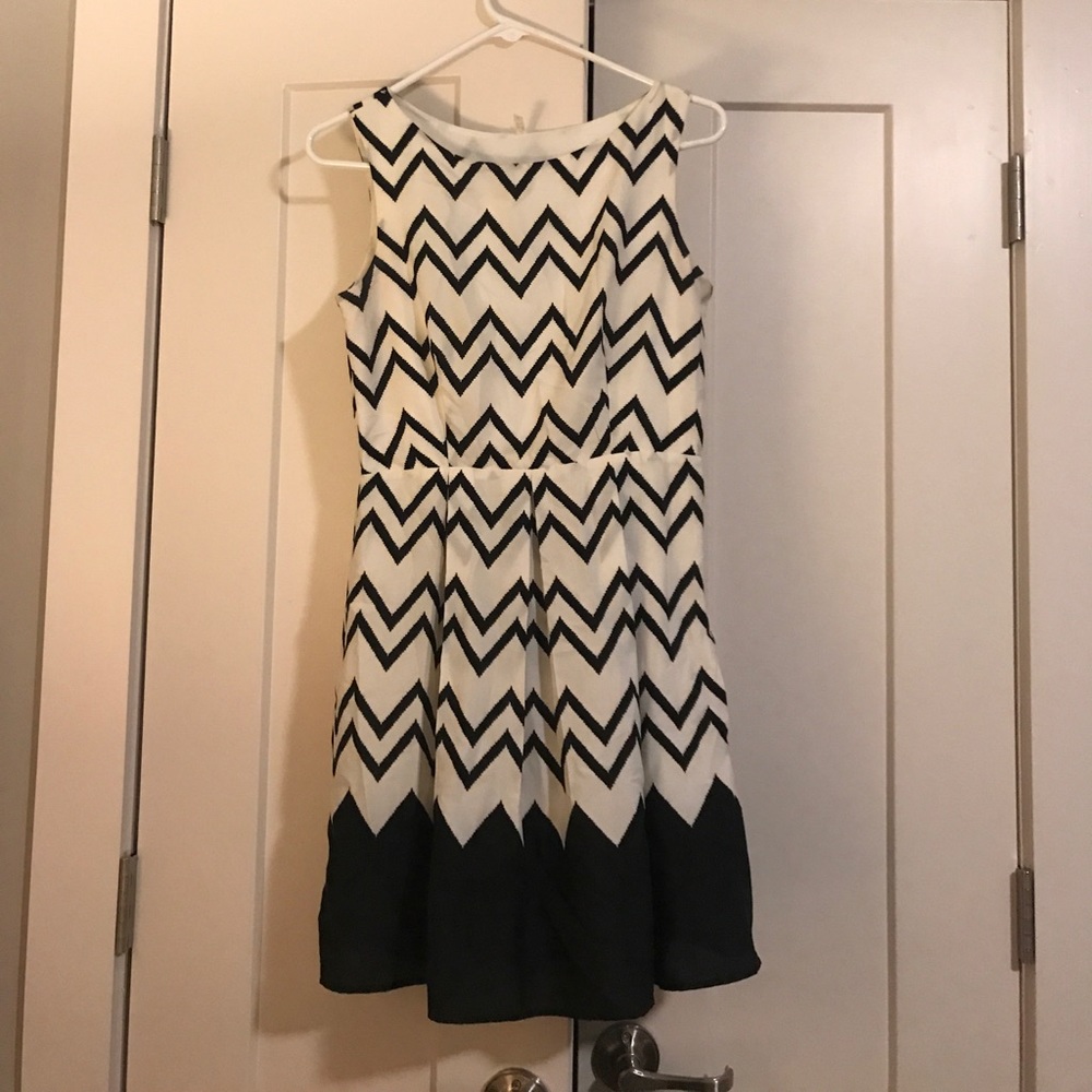 Black and white chevron dress
