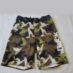 Duck Dynasty Swim Trunks Board Shorts Brown & Gree