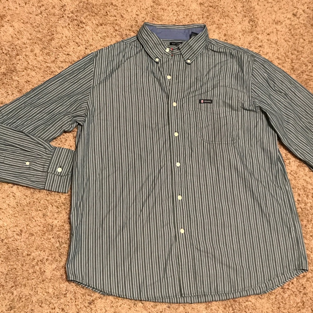 CHAPS Blue Button Up