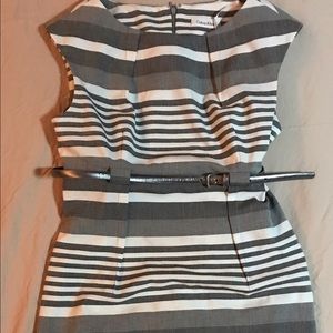 Calvin Klein grey stripe work dress size 6