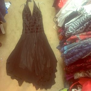 BCBG dark brown long halter