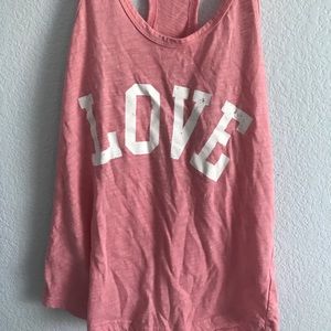 REFLEX pink flowy "love" tank top
