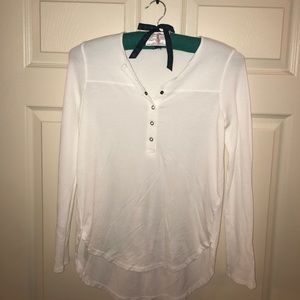 Splendid White Henley Tunic Longsleeve