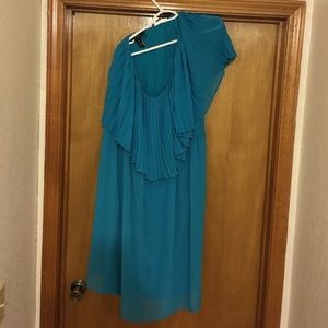 Lane Bryant turquoise one shoulder dress