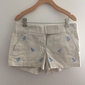 J Crew Embroidered Anchor Chino Shorts