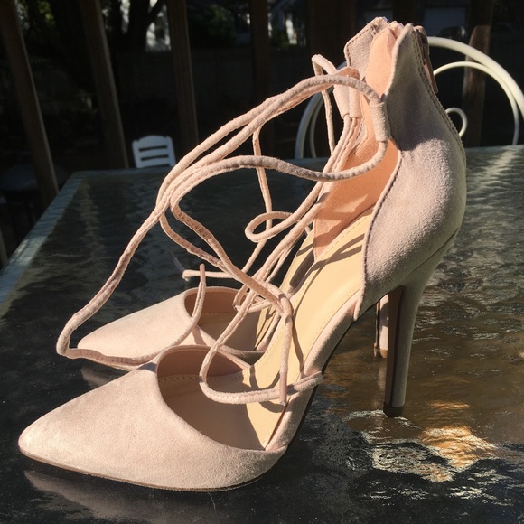Pink lace-up heels - Picture 1 of 4
