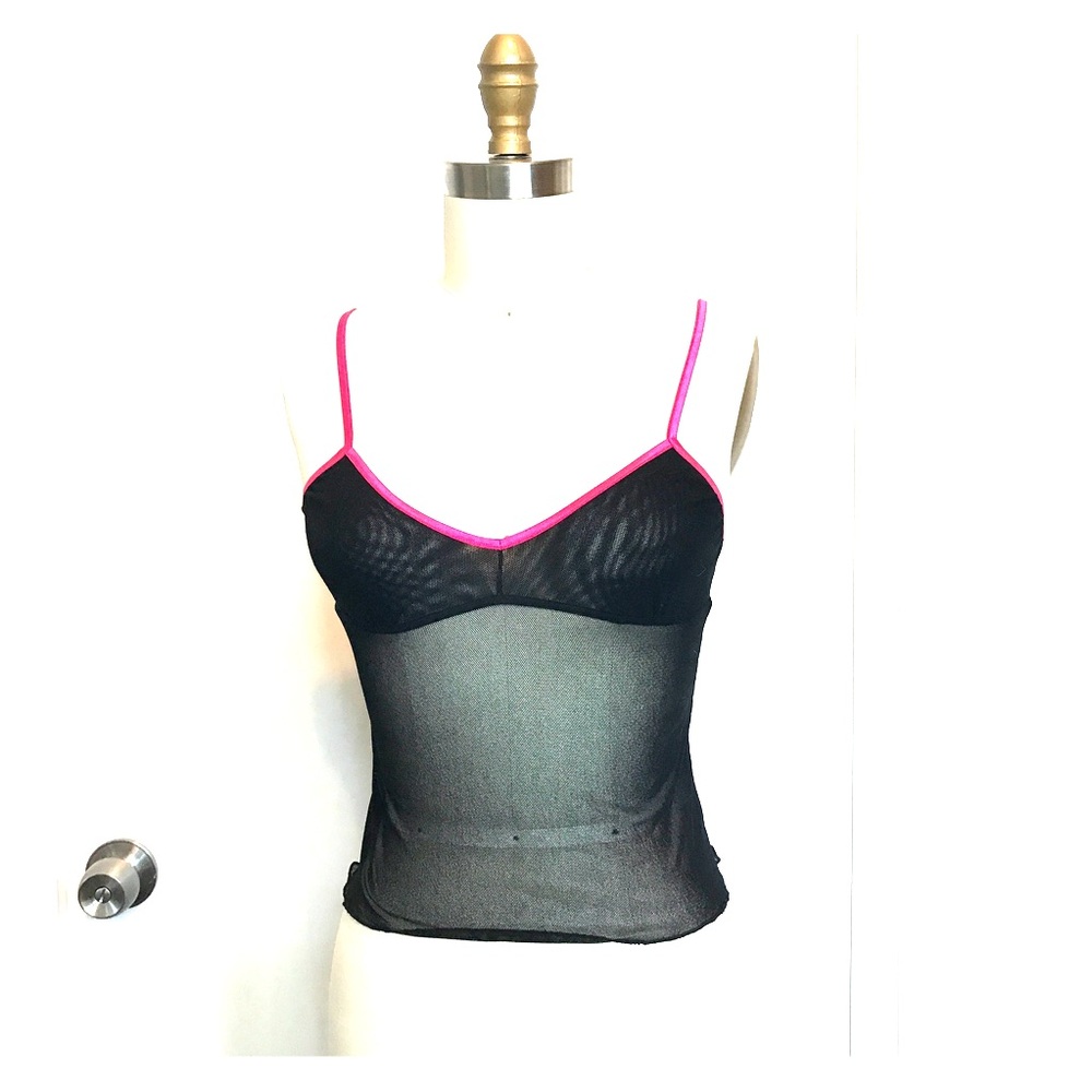Cosabella sheer black mesh camisole