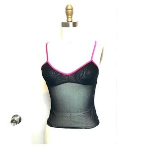 Cosabella sheer black mesh camisole