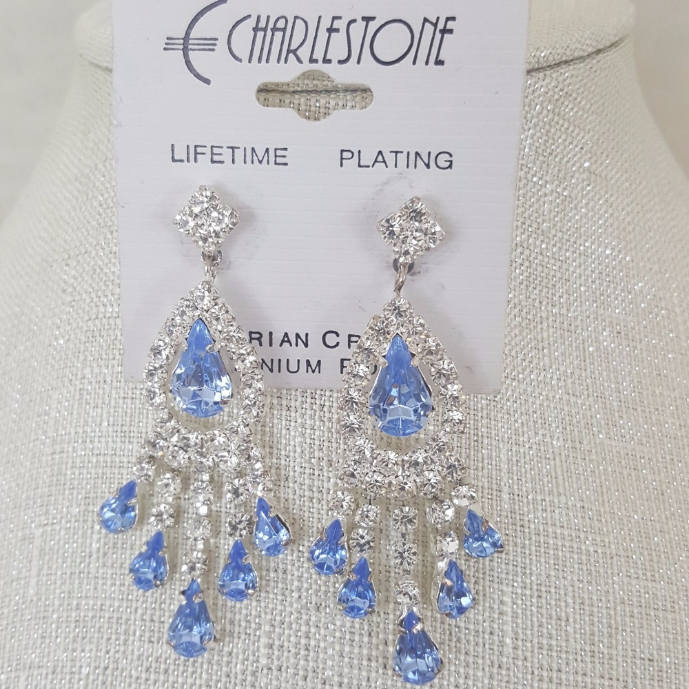 Austrian Crystal Titanium Post Pierced Earrings