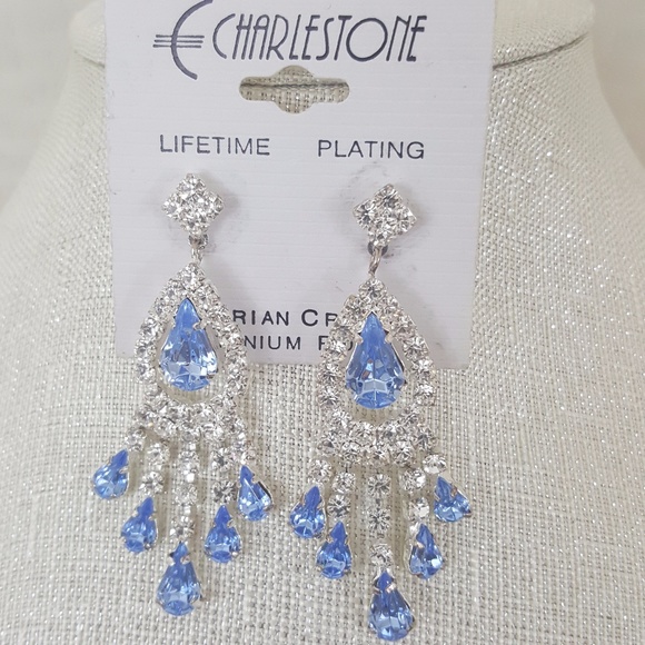 Austrian Crystal Titanium Post Pierced Earrings - Picture 8 of 8