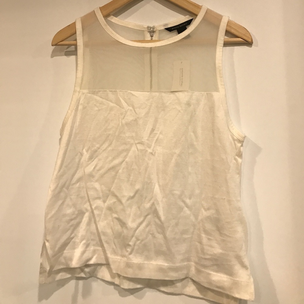 Banana Republic mesh zip back tank