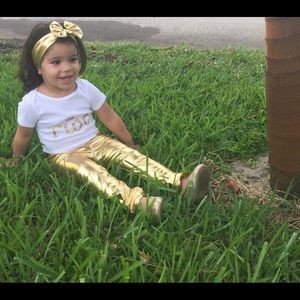 Gold pant and matching headband