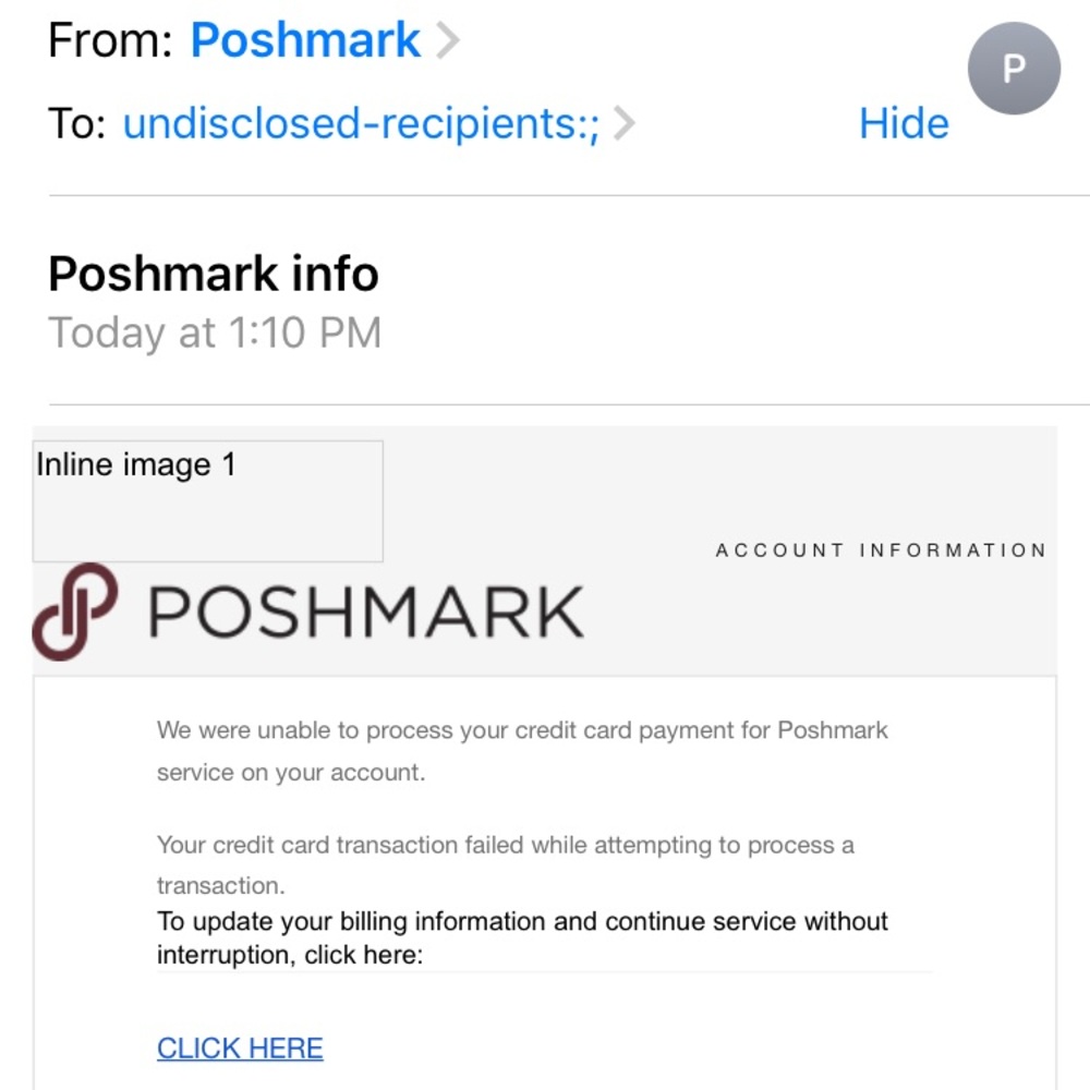 Fraud!!!!! This is not Poshmark this is a scam