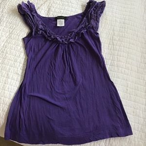 Purple ruffled tank, large