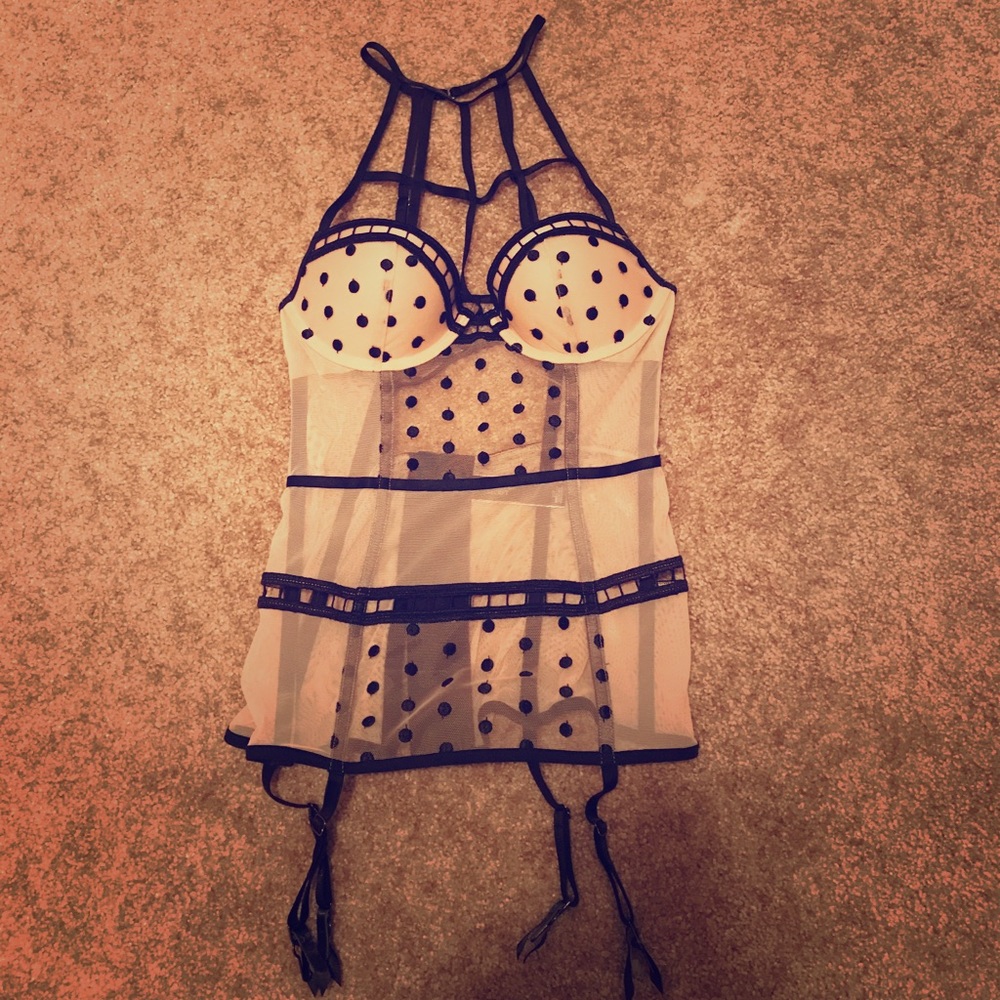 Victoria's Secret polka dot lingerie.