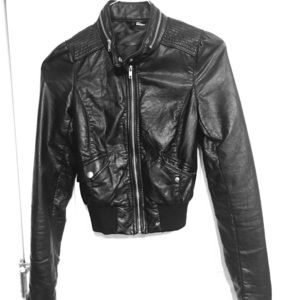 Black faux leather jacket
