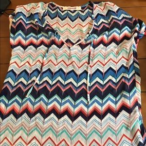 Stripe and chevron swim coverup