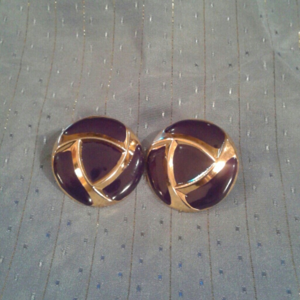 Gold and Navy post earrings