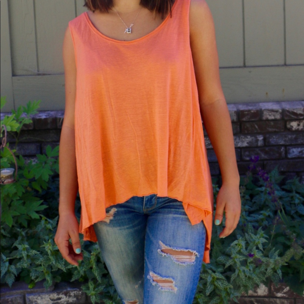 Orange twist tank top