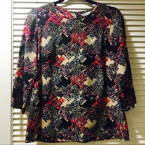 Trina Turk Silk Blouse 3/4 sleeve