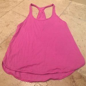 Hot Pink and Grey Striped Lululemon Top