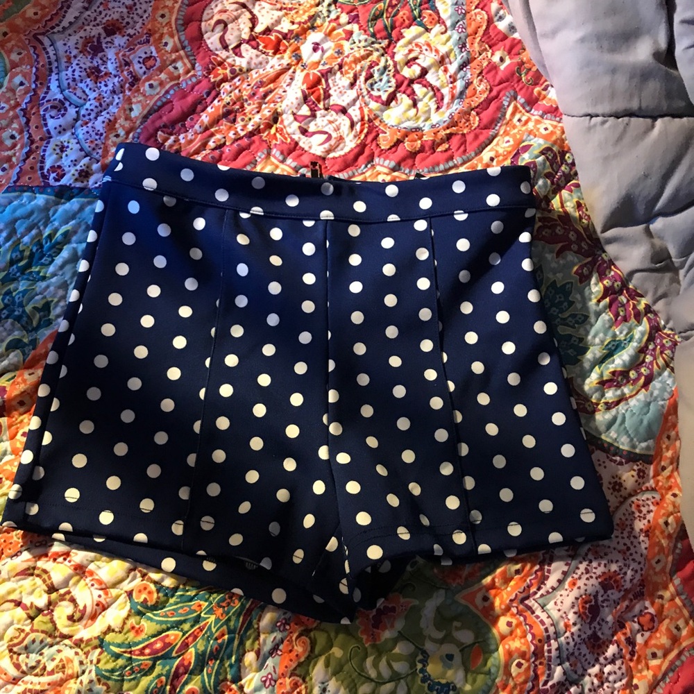 High Waisted Polkadot Shorts