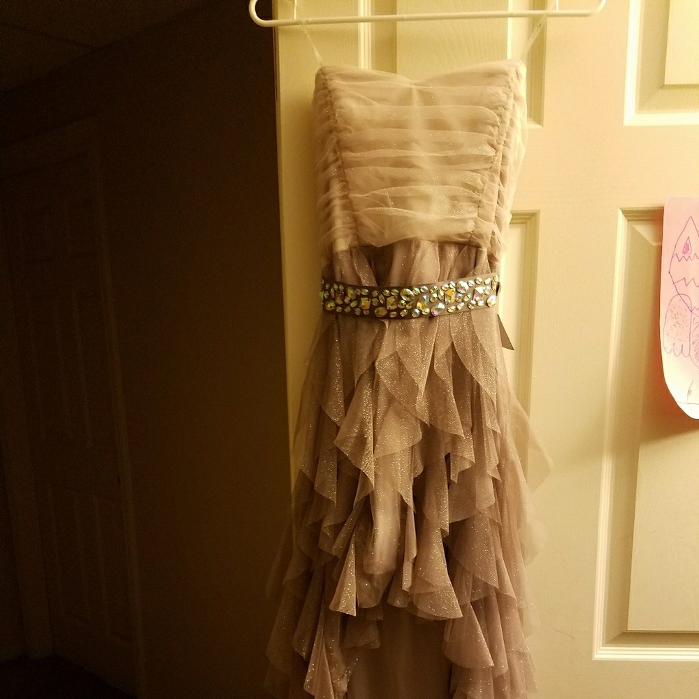 Cream to Tan Formal Dress