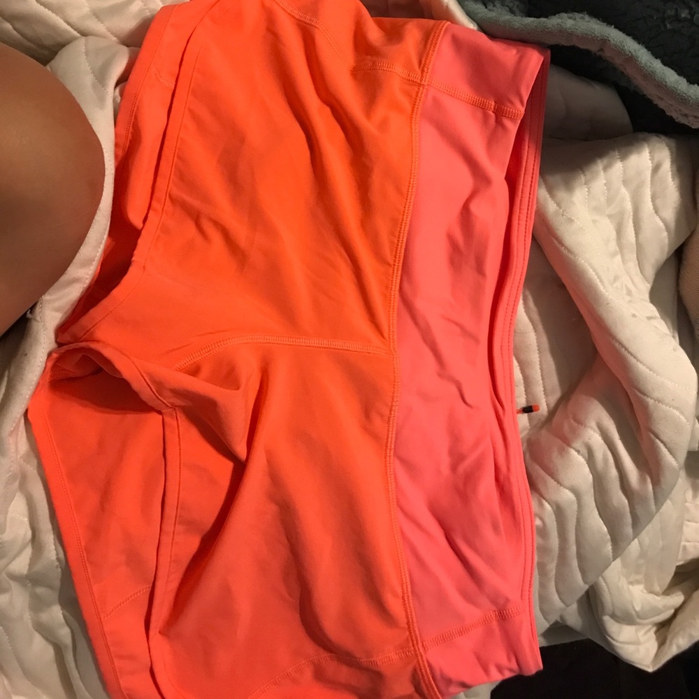 Neon orange lululemon speed shorts size 10
