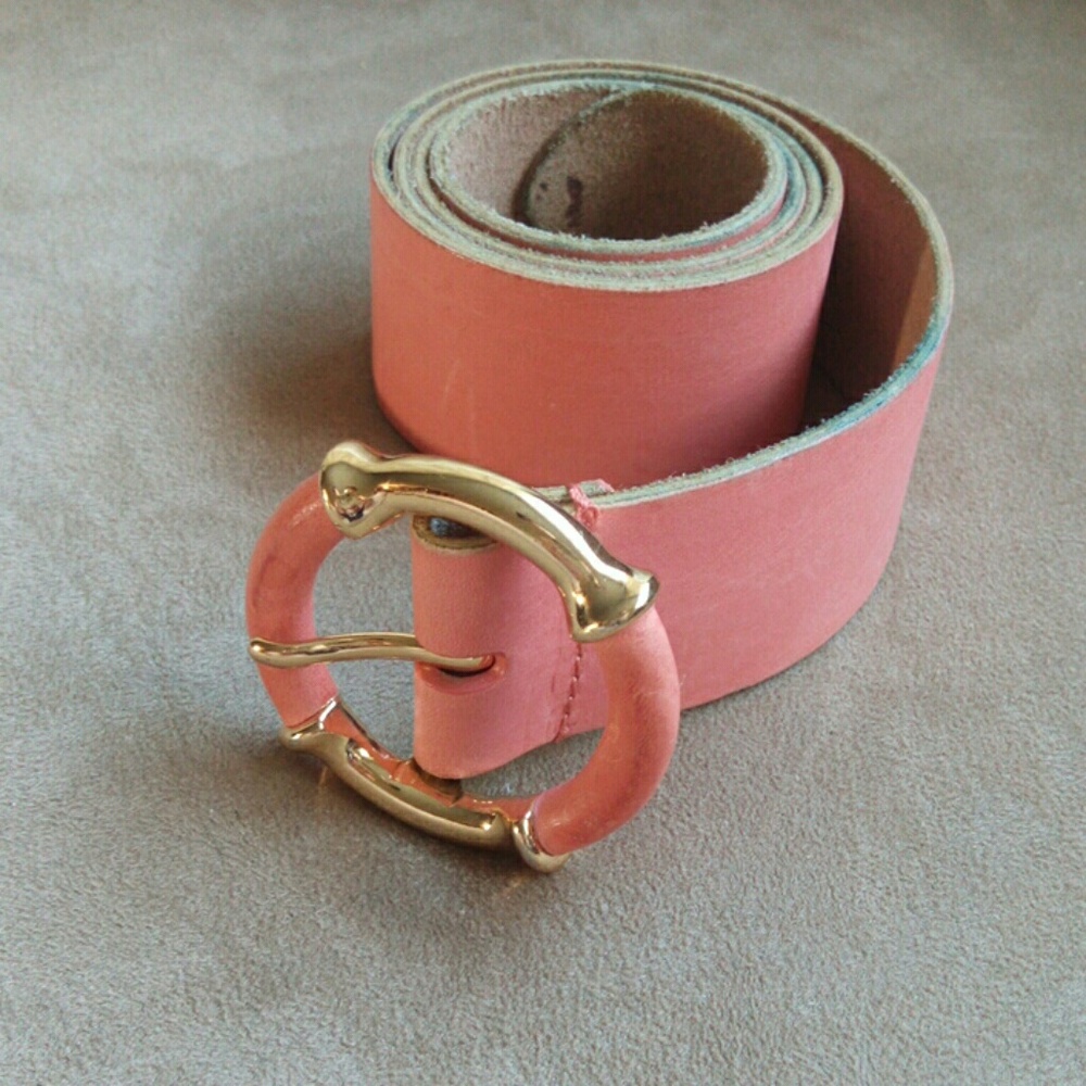 J Crew leather belt in peach, size S