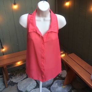 Lace back high-low tank