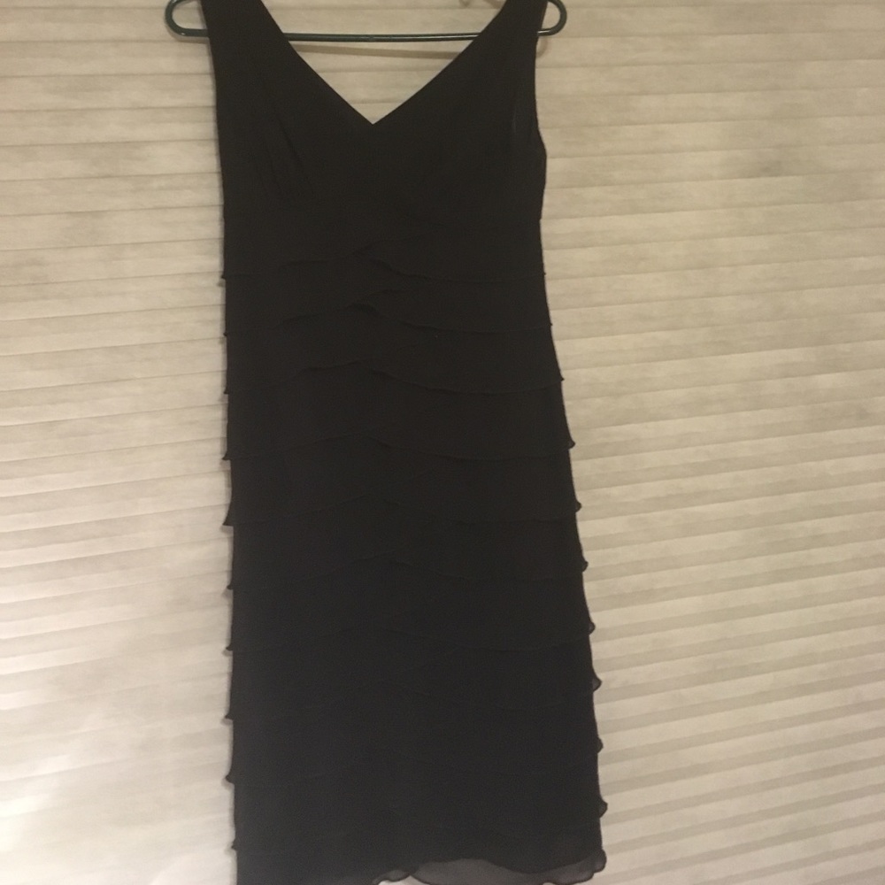 Jones New York, black ruffled dress