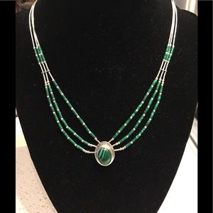 💚MALACHITE & SILVER NECKLACE💚