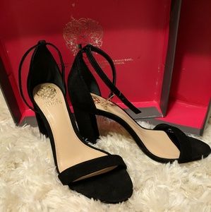 Vince Camuto Mairana Sandal Black Nuback Leather