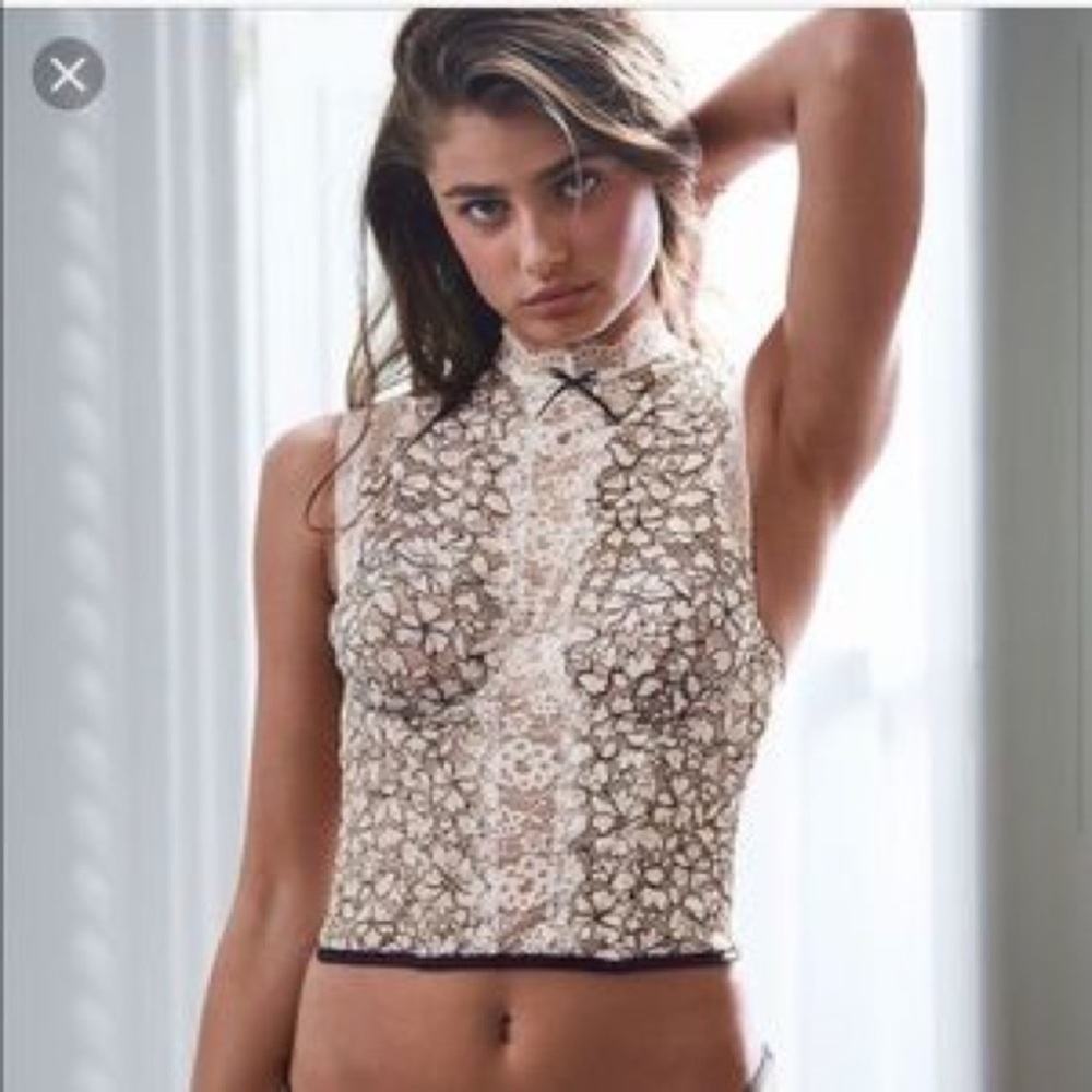 Victoria's Secret high neck lace corset top