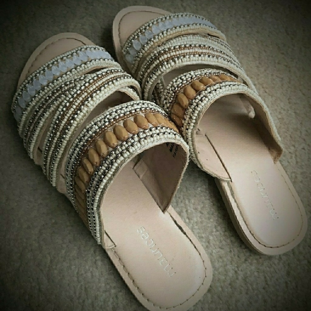 Beaded Pearl Slide Sandals