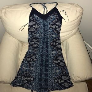 Lucky brand blue Aztec flowy print dress
