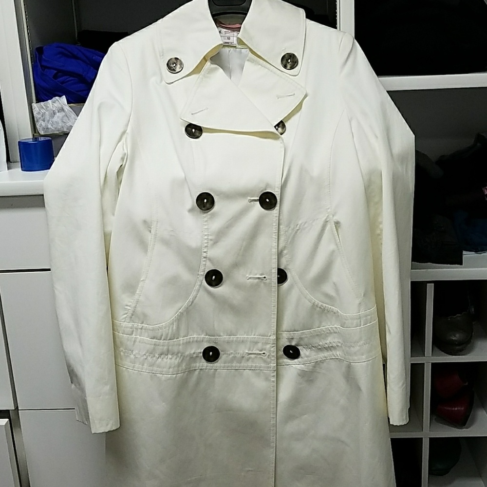 Ivory military style trench /transirional jacket