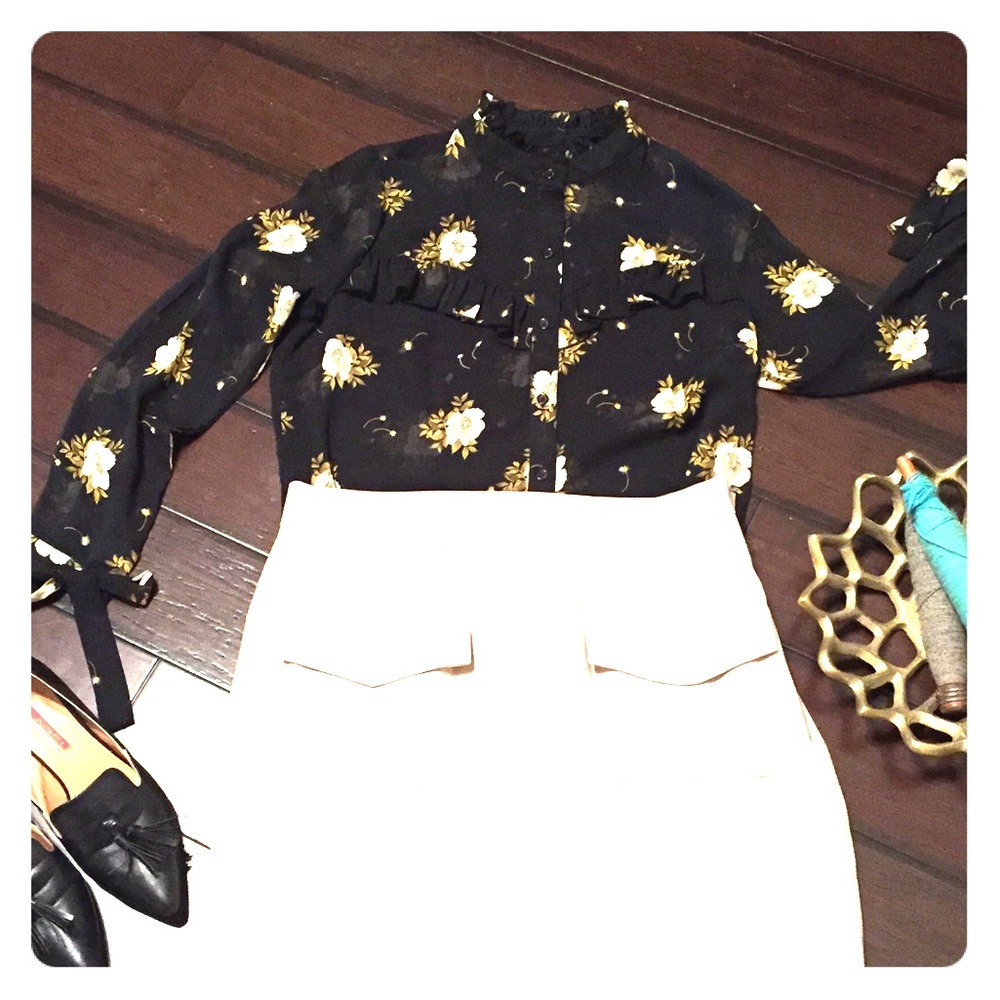 ASOS sheer floral blouse