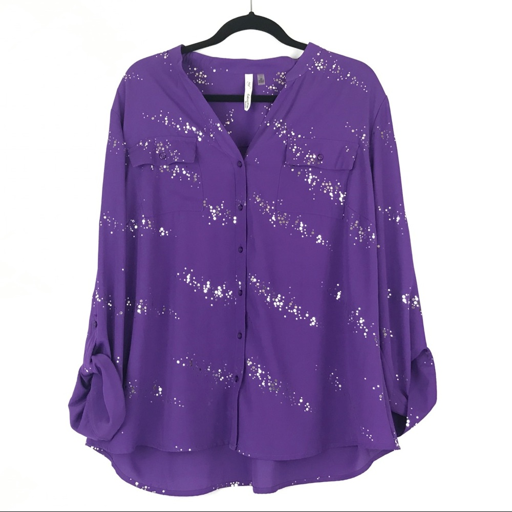 Purple shirt with glitter accents