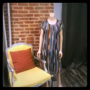 Dropped waist multi colored dress