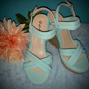Qupid Turquoise Wedges