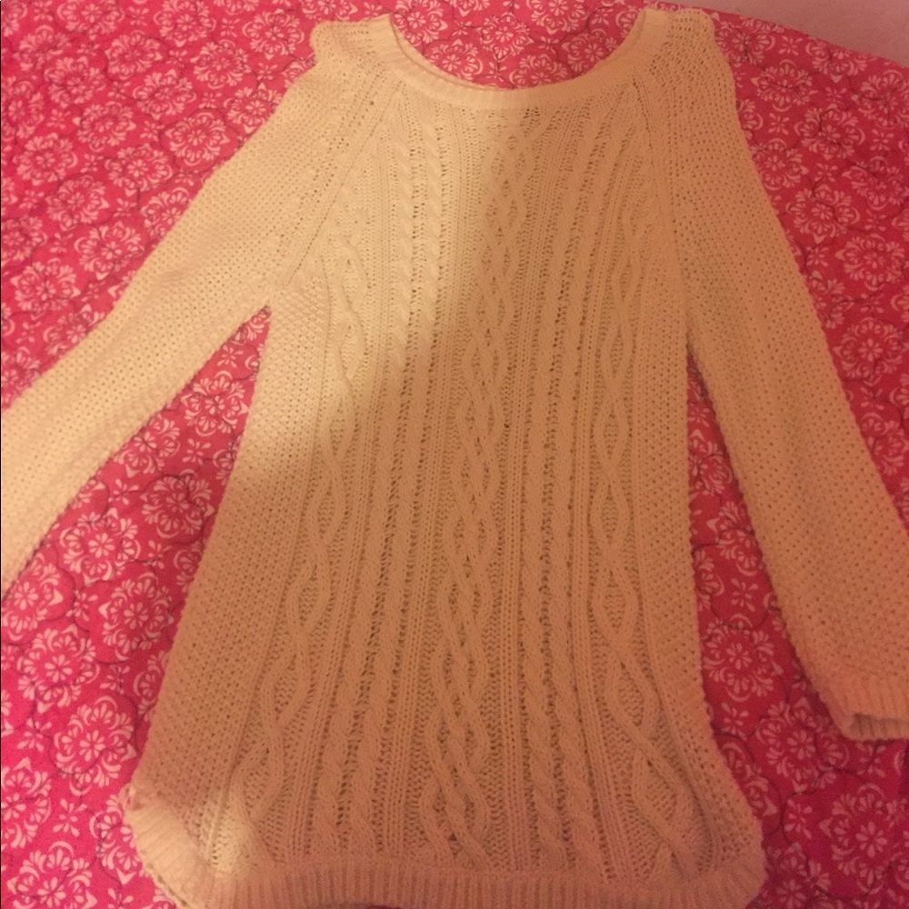 Long chunky knit sweater